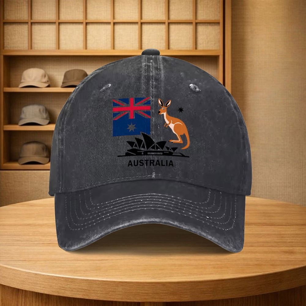 Outdoor Camping Australia - Australia Flag Kangaroo Baseball Cap Unisex