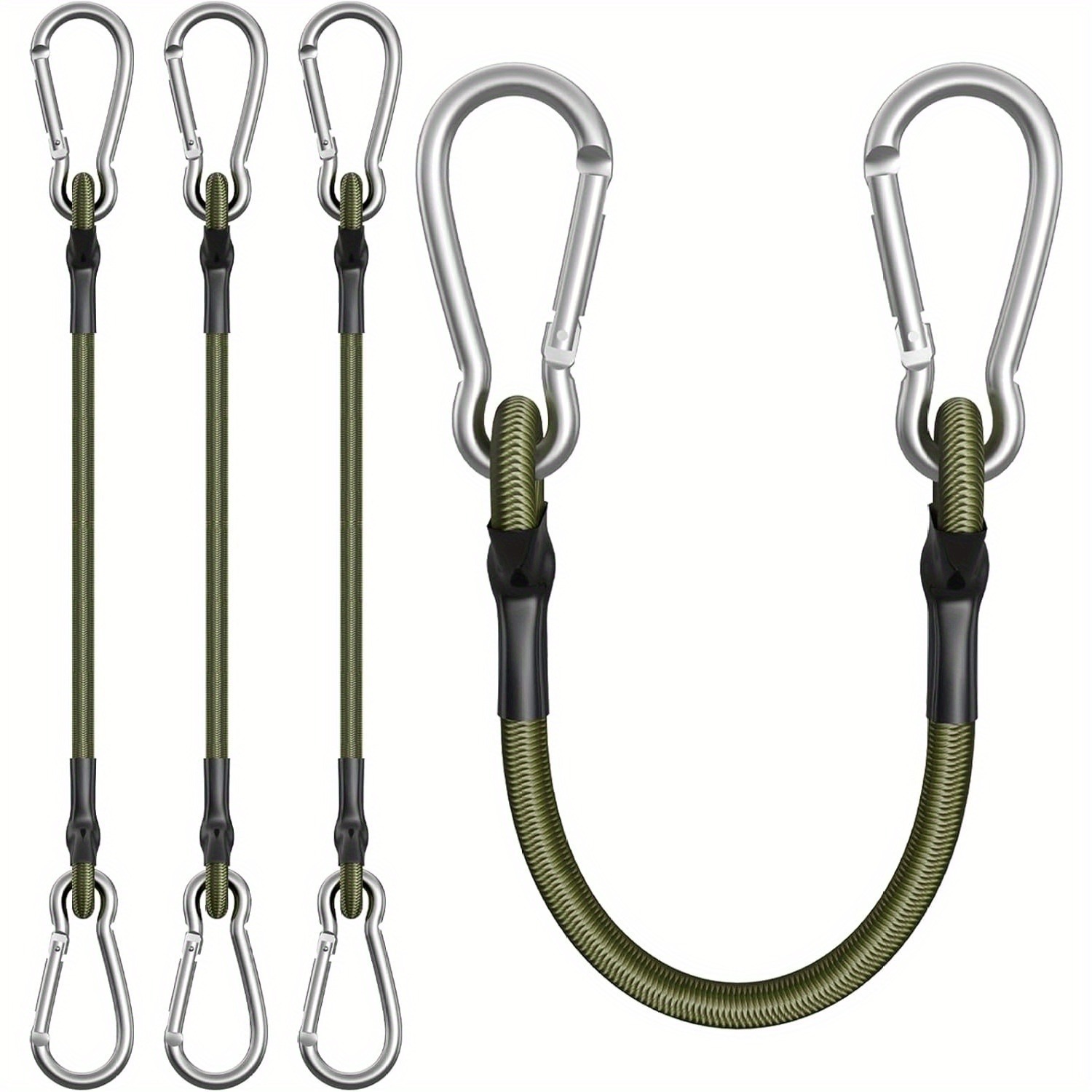 Outdoor Camping Equipment - 4 Heavy-Duty Rubber Belts with Metal