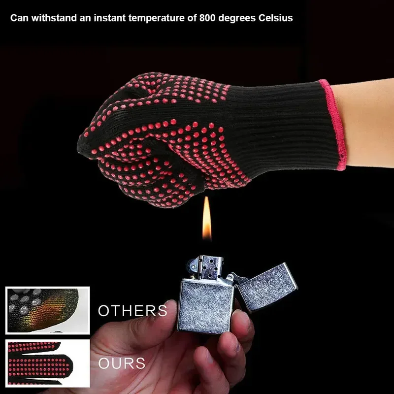 Outdoor Camping Uk - 1 Pair Non-Slip Silicone BBQ Gloves