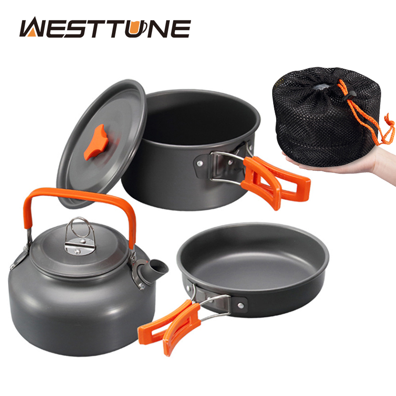 Outdoor Camping Uk - WESTTUNE Camping Cookware Kit Aluminum Outdoor