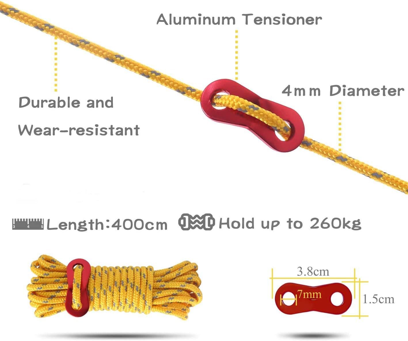 4m Reflective Guy Lines Tent C - Outdoor Camping Guy 评论和价格