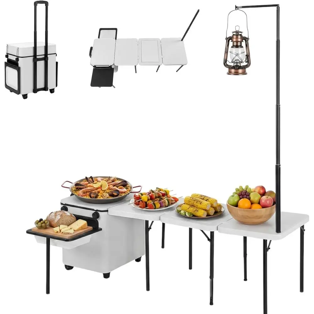 Portable Folding Outdoor Kitch - Outdoor Camping Table With Storage 评论和价格