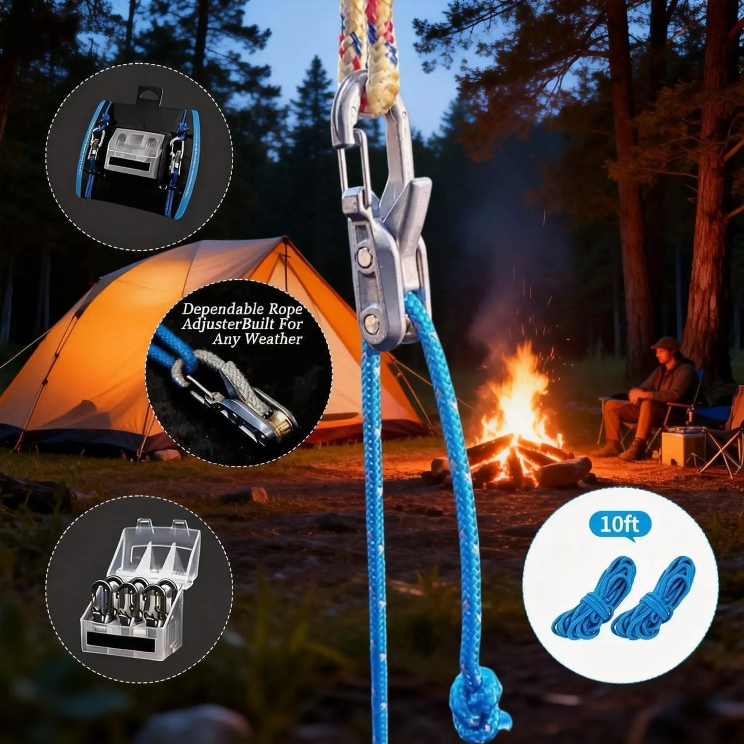 6Pcs Paracord Rope Tensioner K - Outdoor Camping Guy 评论和价格