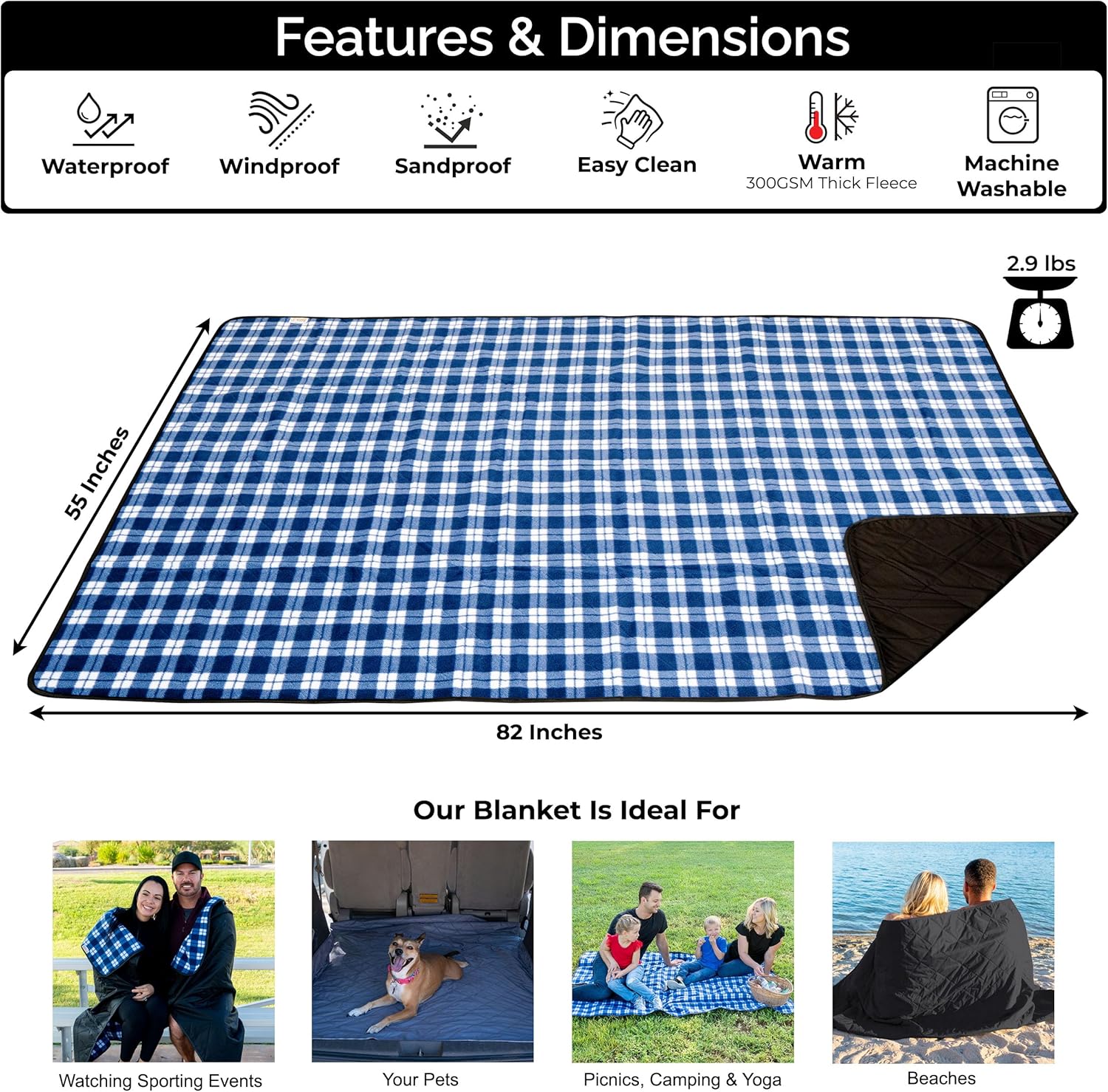 Large Waterproof Outdoor Blank - Outdoor Camping Blanket 评论和价格