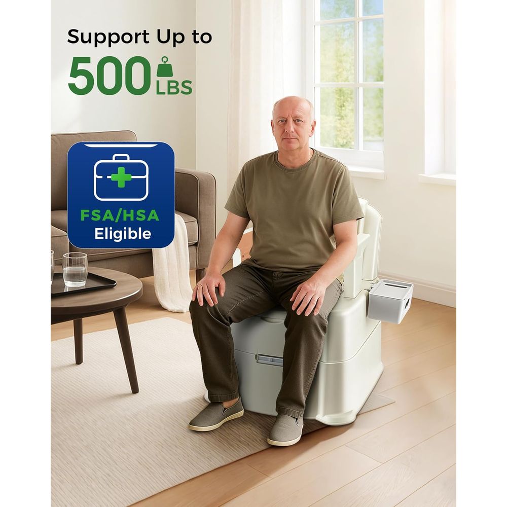 Bedside Commode, 500lbs Heavy  - Portable Camp Toilet 评论和价格