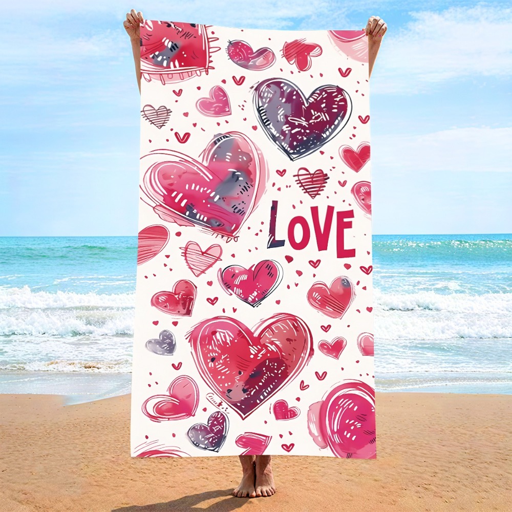 Heart Symbol Bath Towel 27x55i - Outdoor Camping Blanket 评论和价格