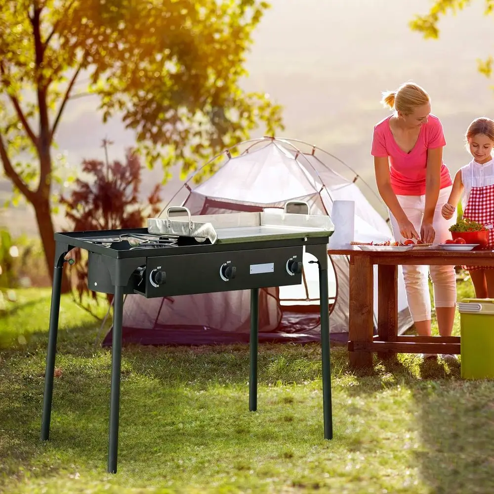 Portable 3-Burner Propane Gas  - Outdoor Camping Gas Stove 评论和价格