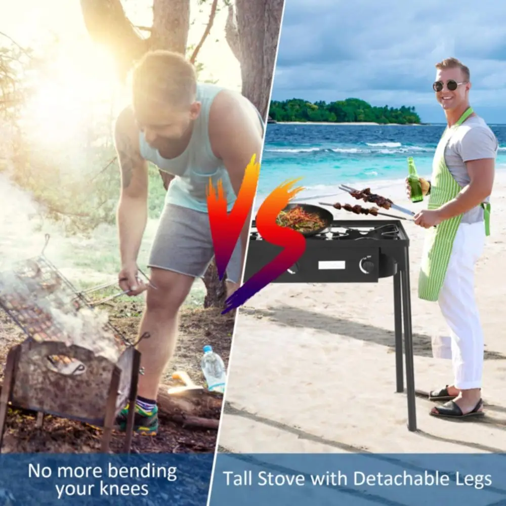 Portable 3-Burner Propane Gas  - Outdoor Camping Gas Stove 评论和价格