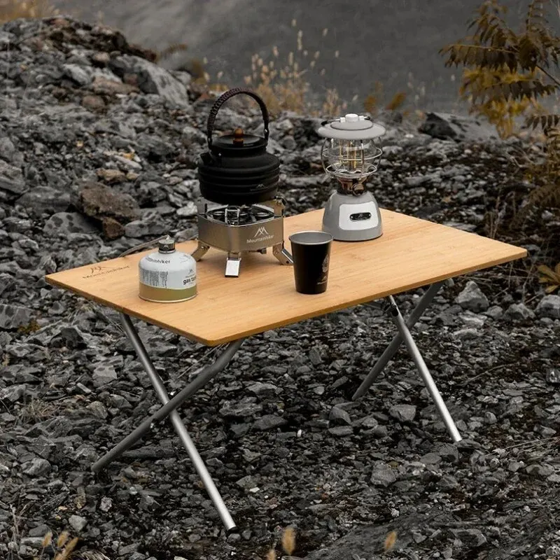 MOUNTAINHIKER 2/3 Bamboo Foldi - Outdoor Camping Table With Storage 评论和价格