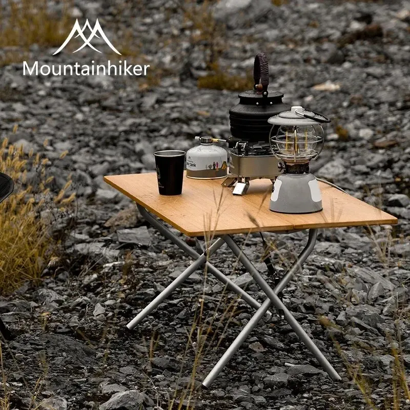 MOUNTAINHIKER 2/3 Bamboo Foldi - Outdoor Camping Table With Storage 评论和价格