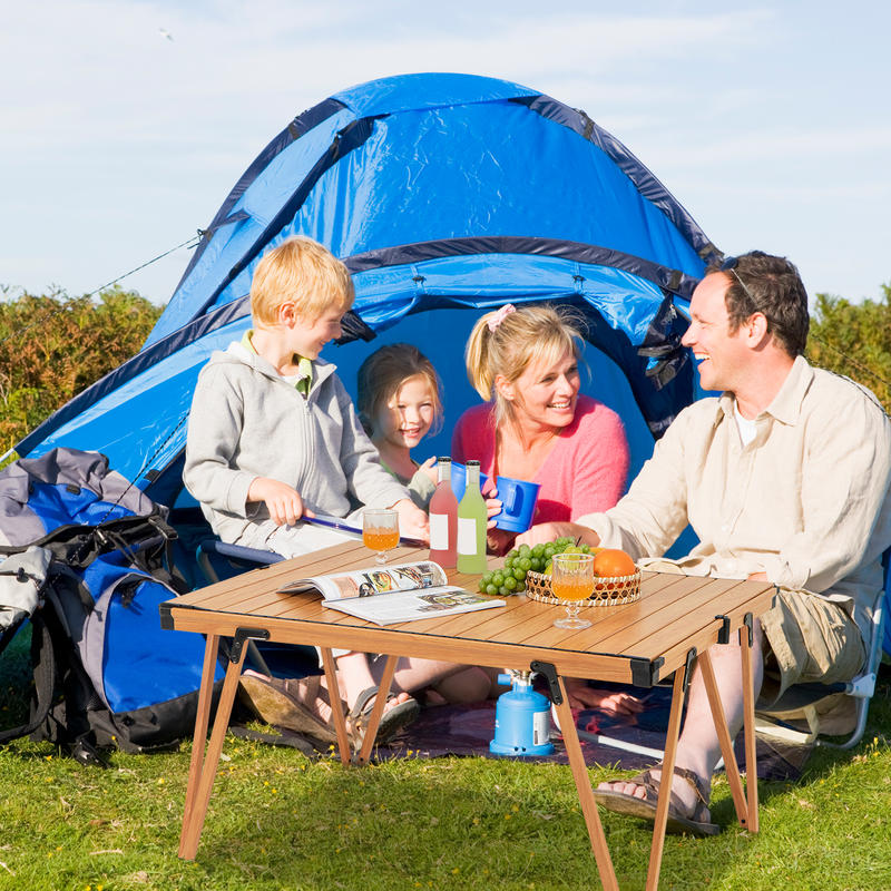 Single Folding Picnic Table 93 - Outdoor Camping Table With Storage 评论和价格
